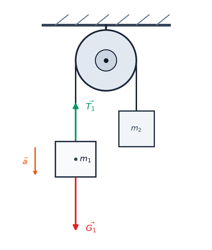 Diagrama forțelor aplicate corpului m1