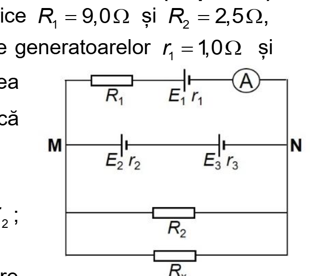 Circuit electric cu ramuri active și pasive între nodurile M și N