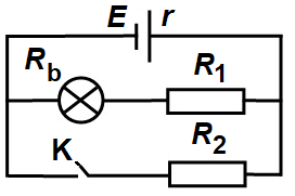 Circuit electric cu baterie, bec, rezistoare și întrerupător