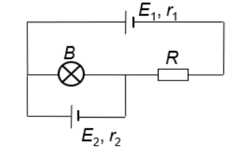 Circuit cu bec și două baterii